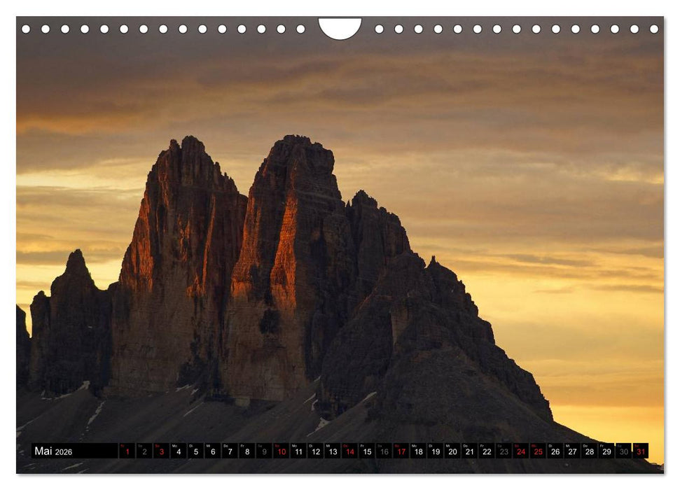 Die Drei Zinnen - Unesco Weltnaturerbe (CALVENDO Wandkalender 2026)