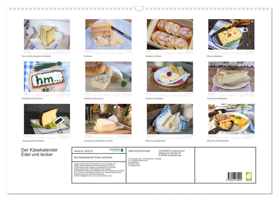 Der Käsekalender Edel und lecker (CALVENDO Wandkalender 2026)