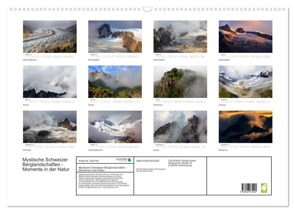 Mystische Schweizer Berglandschaften - Momente in der Natur (CALVENDO Wandkalender 2026)