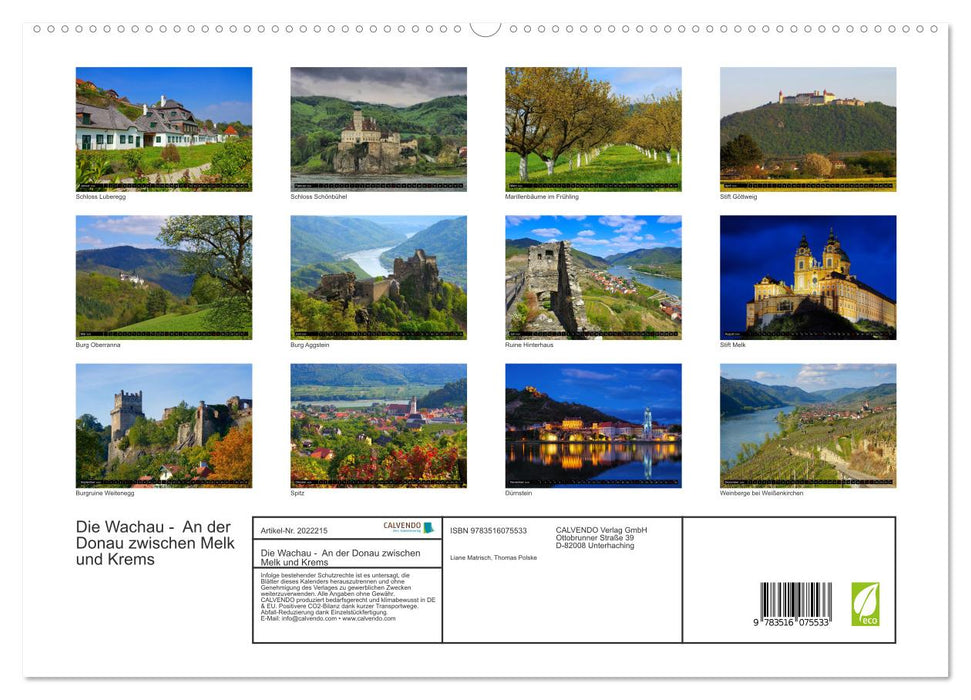 Die Wachau - An der Donau zwischen Melk und Krems (CALVENDO Premium Wandkalender 2026)