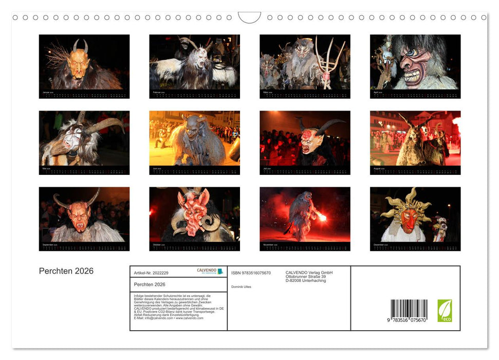 Perchten 2026 (CALVENDO Wandkalender 2026)