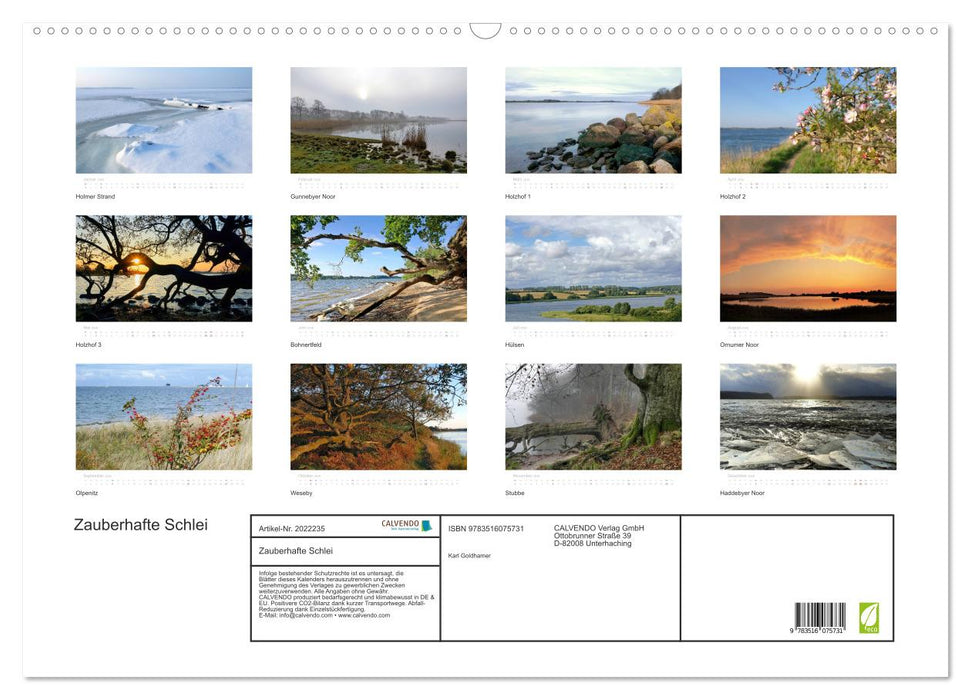 Zauberhafte Schlei (CALVENDO Wandkalender 2026)