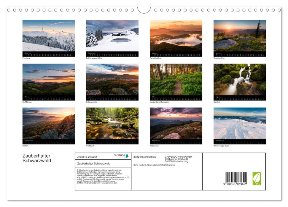 Zauberhafter Schwarzwald (CALVENDO Wandkalender 2026)