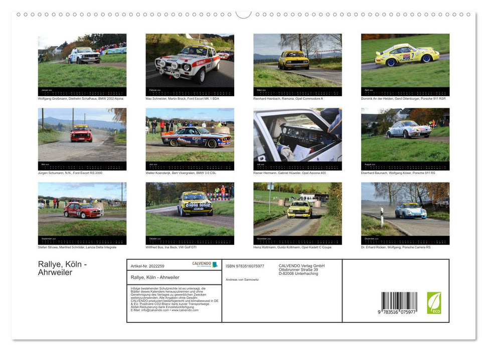 Rallye, Köln - Ahrweiler (CALVENDO Premium Wandkalender 2026)