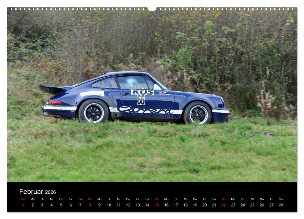 Bergrennen und Rallye im Porsche (CALVENDO Premium Wandkalender 2026)