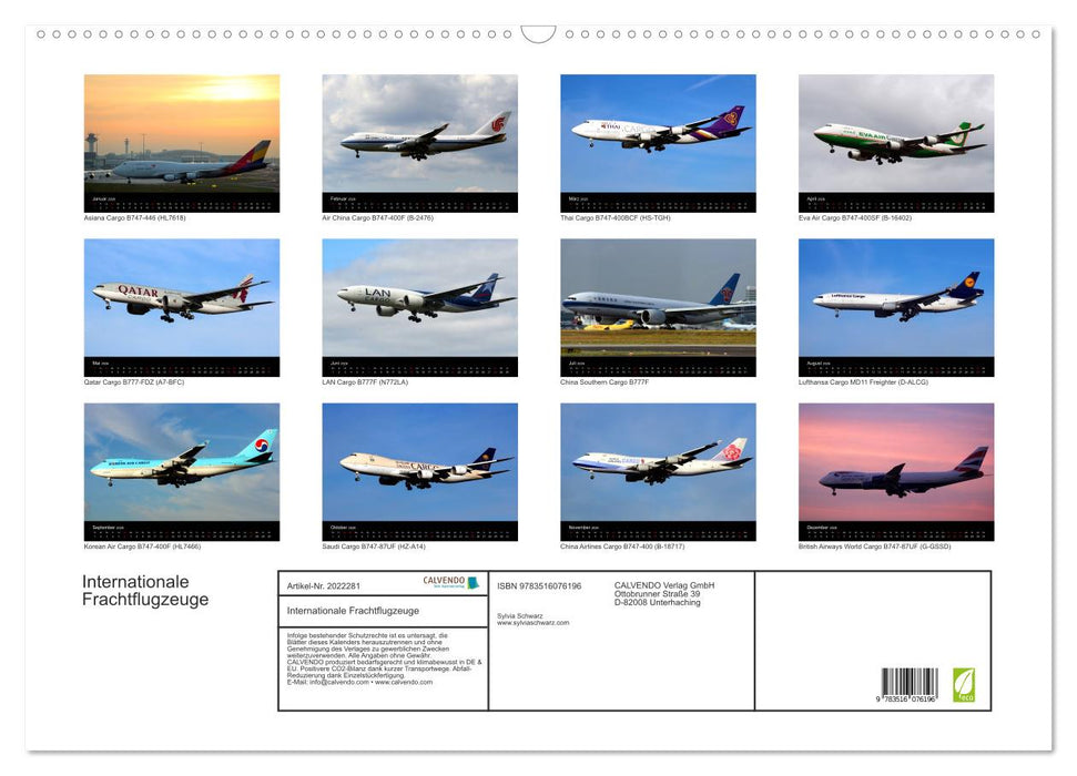 Internationale Frachtflugzeuge (CALVENDO Wandkalender 2026)