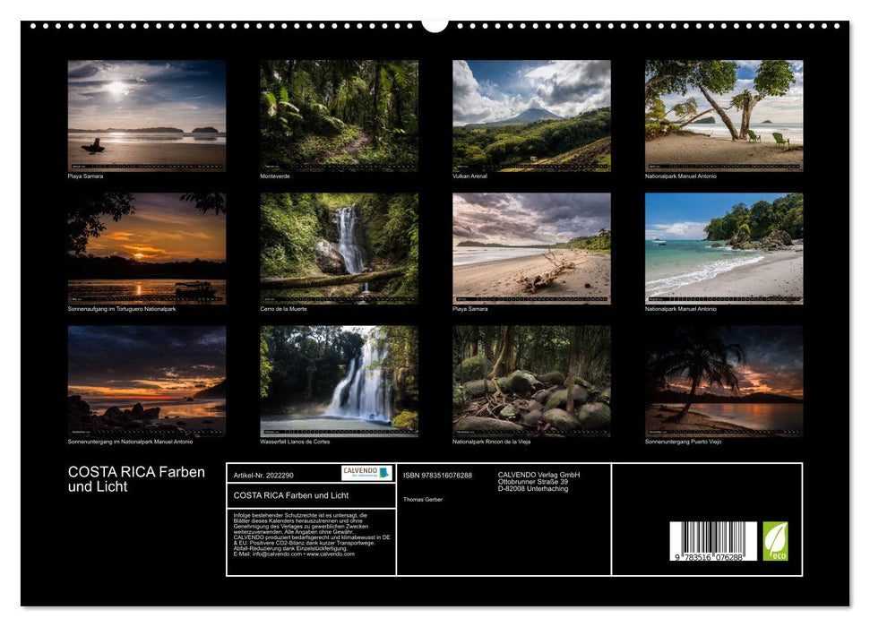 COSTA RICA Farben und Licht (CALVENDO Premium Wandkalender 2026)