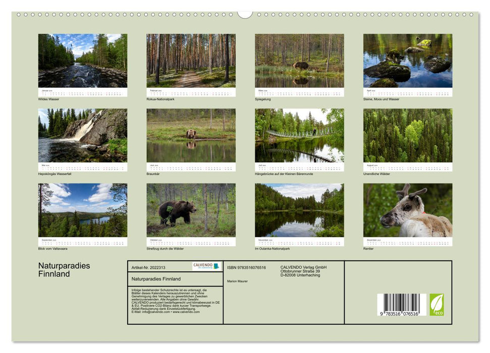 Naturparadies Finnland (CALVENDO Premium Wandkalender 2026)