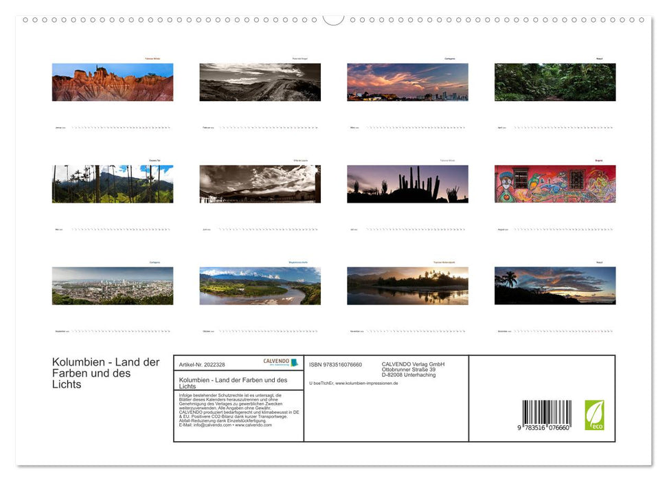 Kolumbien - Land der Farben und des Lichts (CALVENDO Premium Wandkalender 2026)