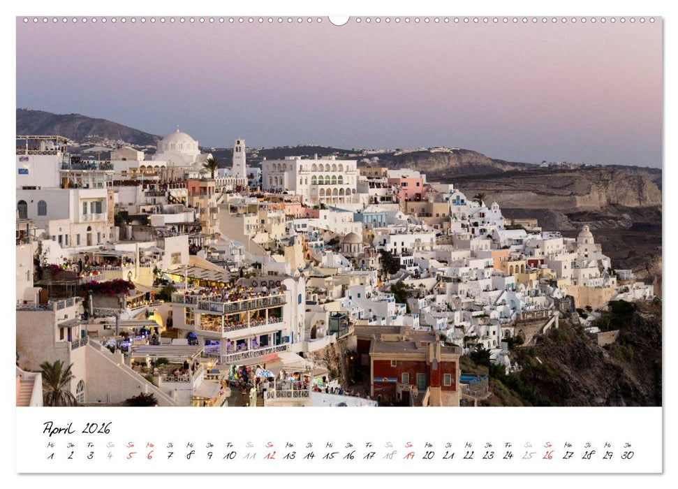 Santorini - Fotogene Schönheit (CALVENDO Premium Wandkalender 2026)