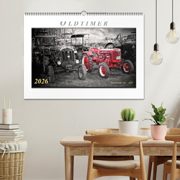 Oldtimer - nostalgische Traktoren und Lastwagen (CALVENDO Wandkalender 2026)