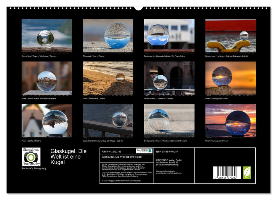 Glaskugel, Die Welt ist eine Kugel (CALVENDO Premium Wandkalender 2026)