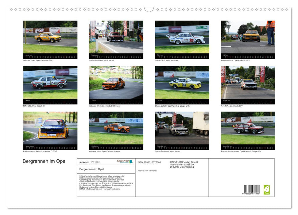 Bergrennen im Opel (CALVENDO Wandkalender 2026)