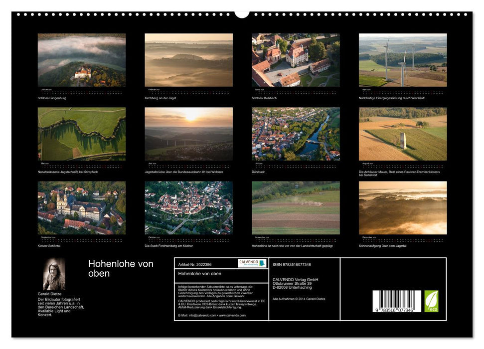 Hohenlohe von oben (CALVENDO Premium Wandkalender 2026)