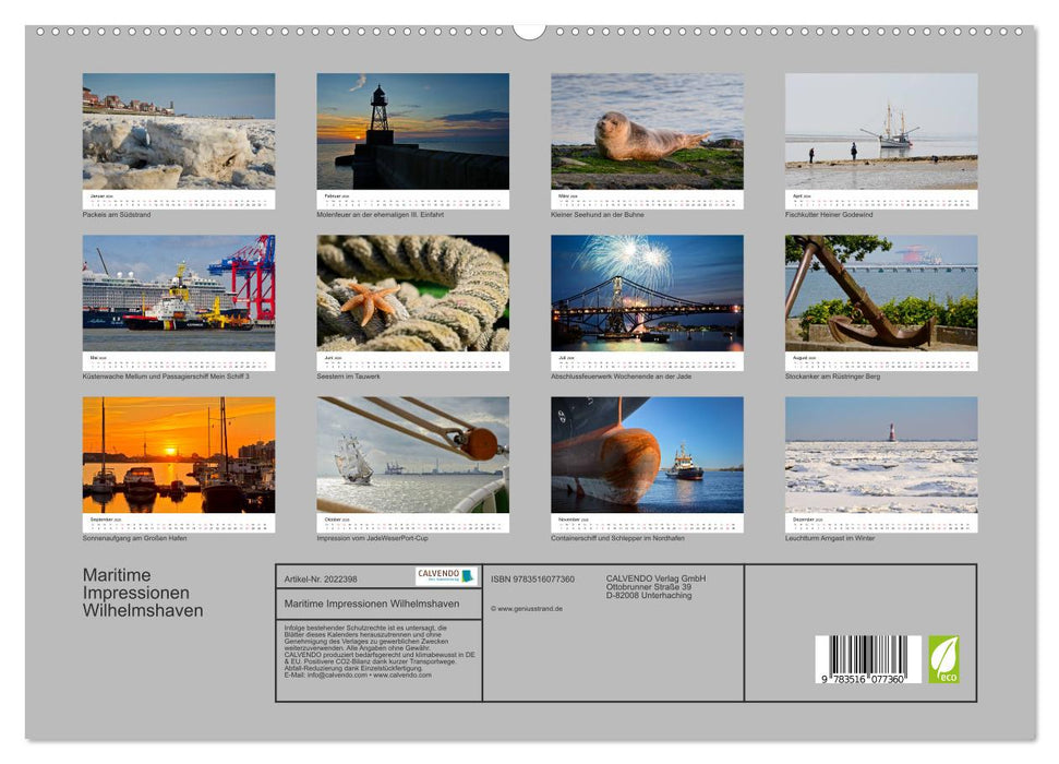 Maritime Impressionen Wilhelmshaven (CALVENDO Premium Wandkalender 2026)