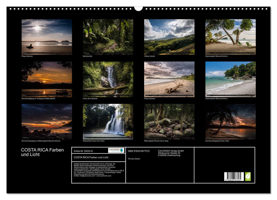 COSTA RICA Farben und Licht (CALVENDO Wandkalender 2026)