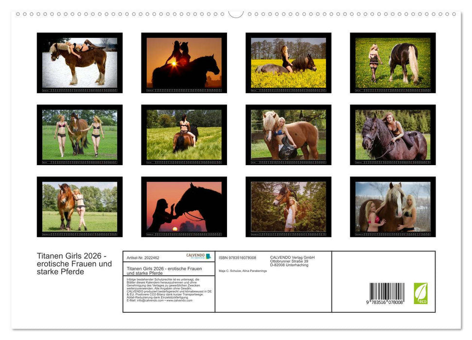 Titanen Girls 2026 - erotische Frauen und starke Pferde (CALVENDO Premium Wandkalender 2026)