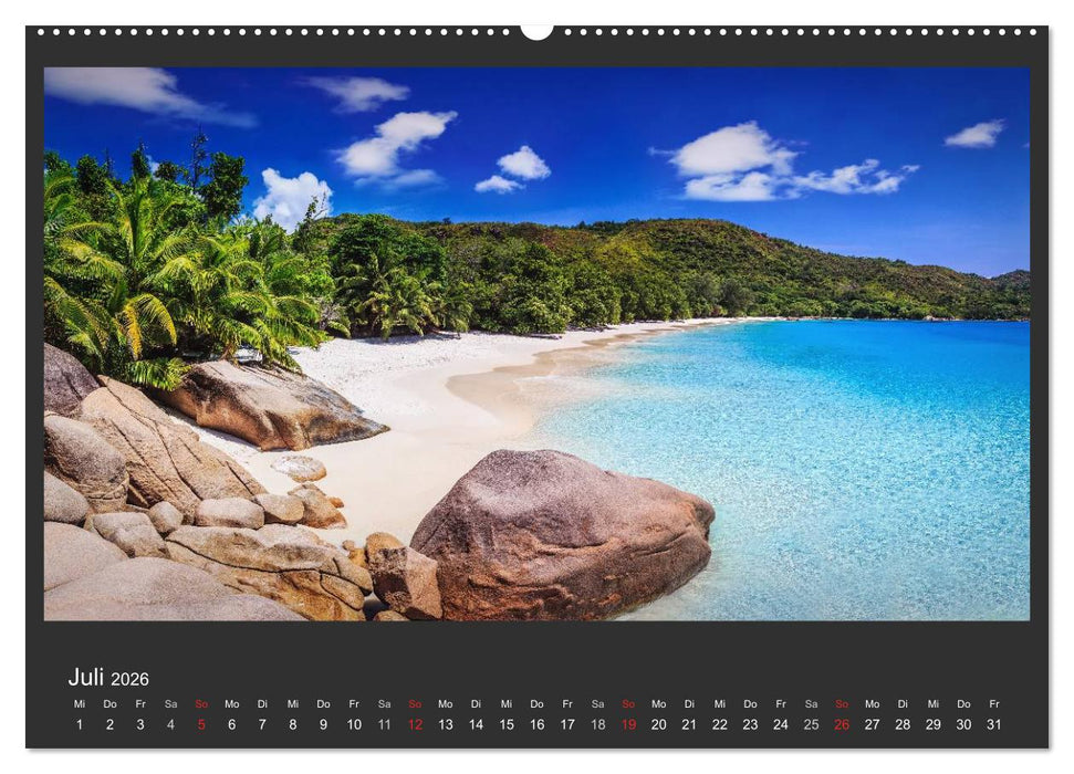 Seychellen Traumstrände im Paradies (CALVENDO Premium Wandkalender 2026)