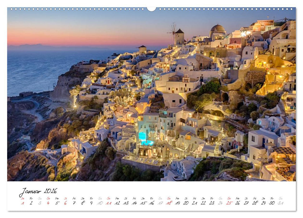 Santorini - Fotogene Schönheit (CALVENDO Wandkalender 2026)