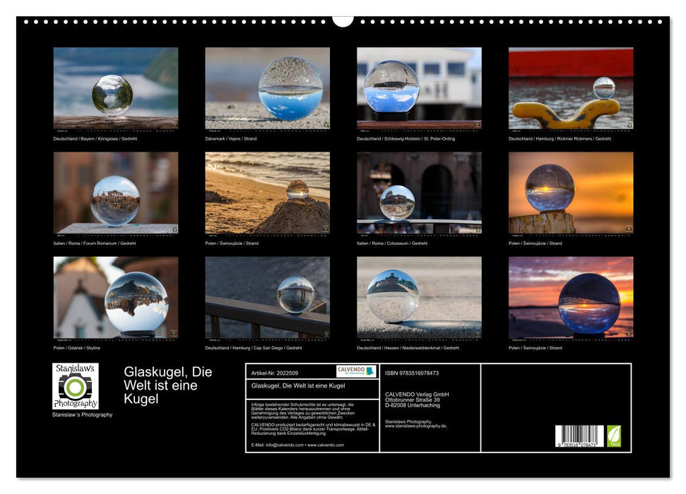 Glaskugel, Die Welt ist eine Kugel (CALVENDO Wandkalender 2026)