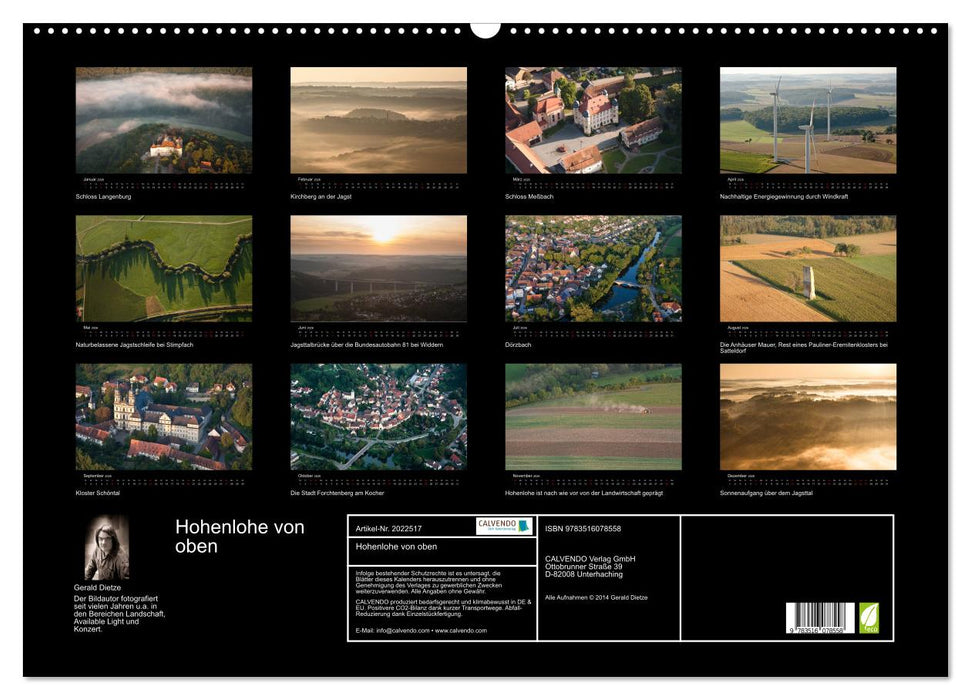 Hohenlohe von oben (CALVENDO Wandkalender 2026)