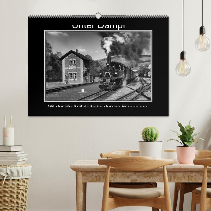 Unter Dampf - Mit der Preßnitztalbahn durchs Erzgebirge (CALVENDO Wandkalender 2026)