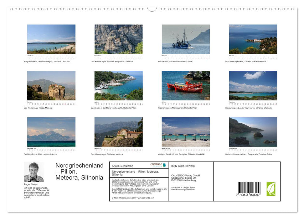 Nordgriechenland – Pilion, Meteora, Sithonia (CALVENDO Premium Wandkalender 2026)