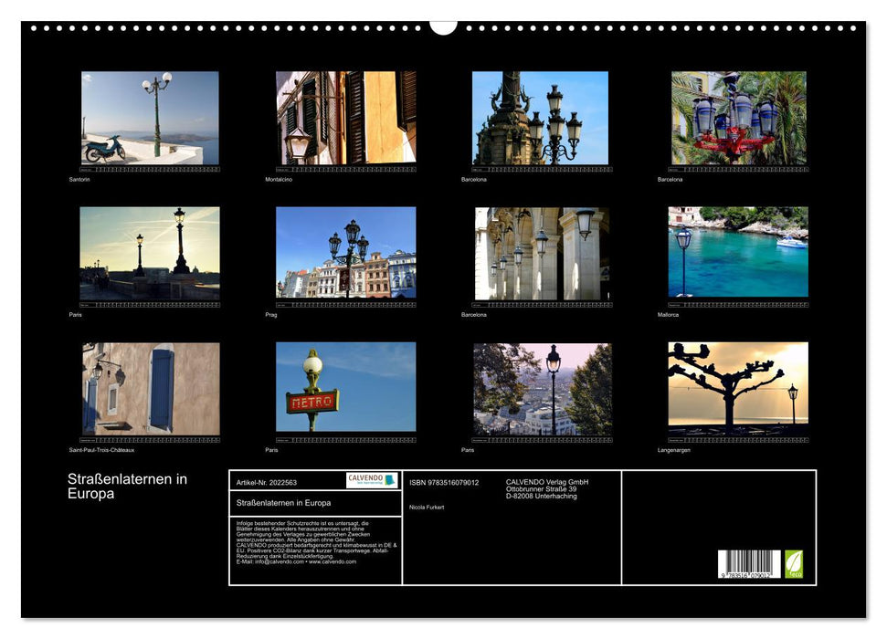 Straßenlaternen in Europa (CALVENDO Wandkalender 2026)