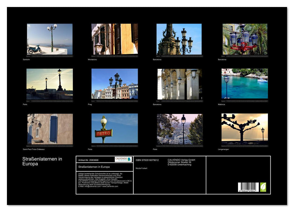 Straßenlaternen in Europa (CALVENDO Wandkalender 2026)