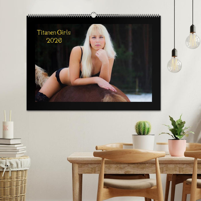 Titanen Girls 2026 - erotische Frauen und starke Pferde (CALVENDO Wandkalender 2026)