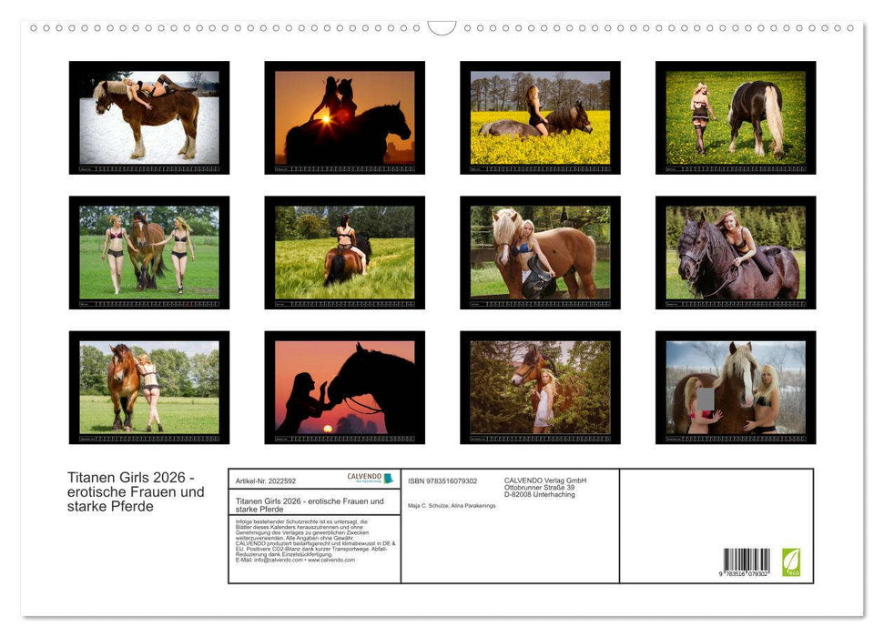 Titanen Girls 2026 - erotische Frauen und starke Pferde (CALVENDO Wandkalender 2026)