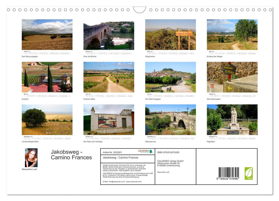 Jakobsweg - Camino Frances (CALVENDO Wandkalender 2026)