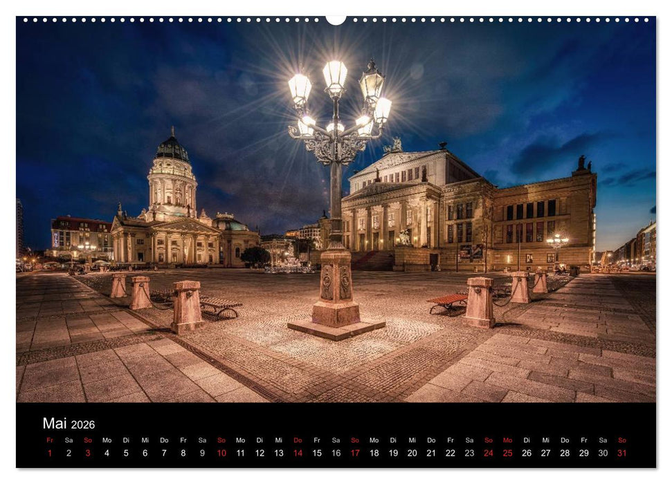 Berlin City bei Nacht (CALVENDO Premium Wandkalender 2026)