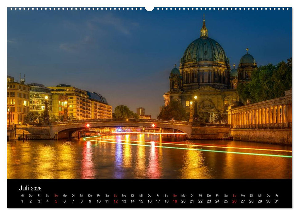 Berlin City bei Nacht (CALVENDO Premium Wandkalender 2026)