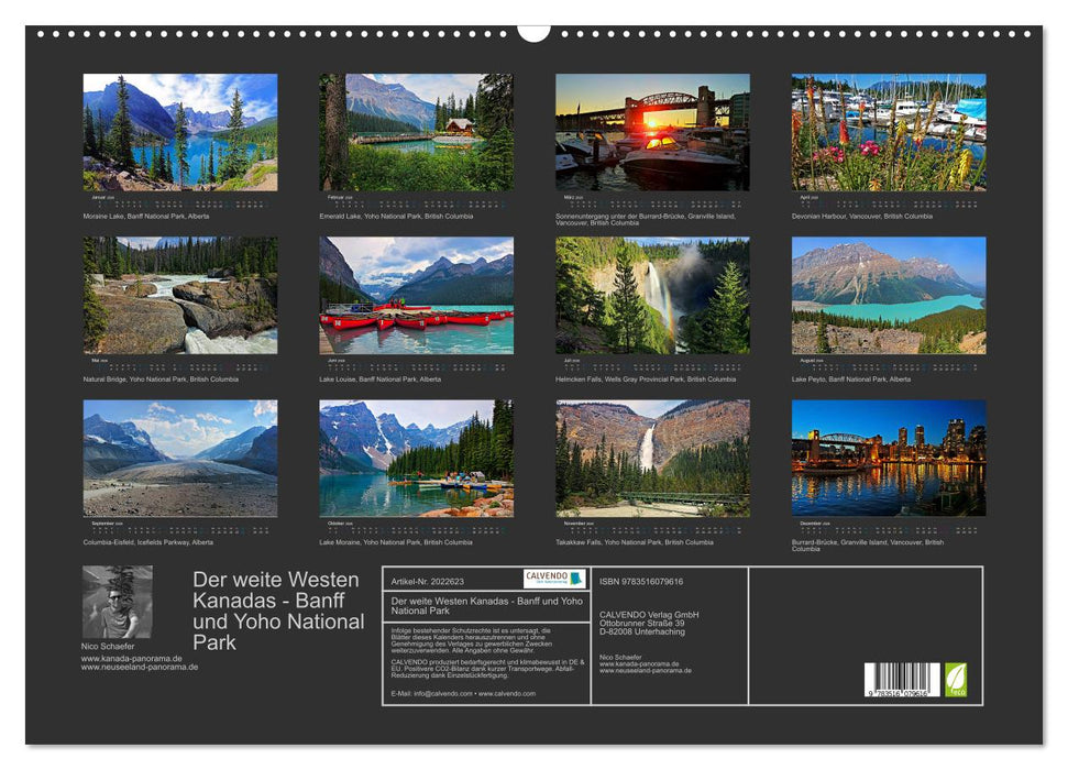 Der weite Westen Kanadas - Banff und Yoho National Park (CALVENDO Wandkalender 2026)