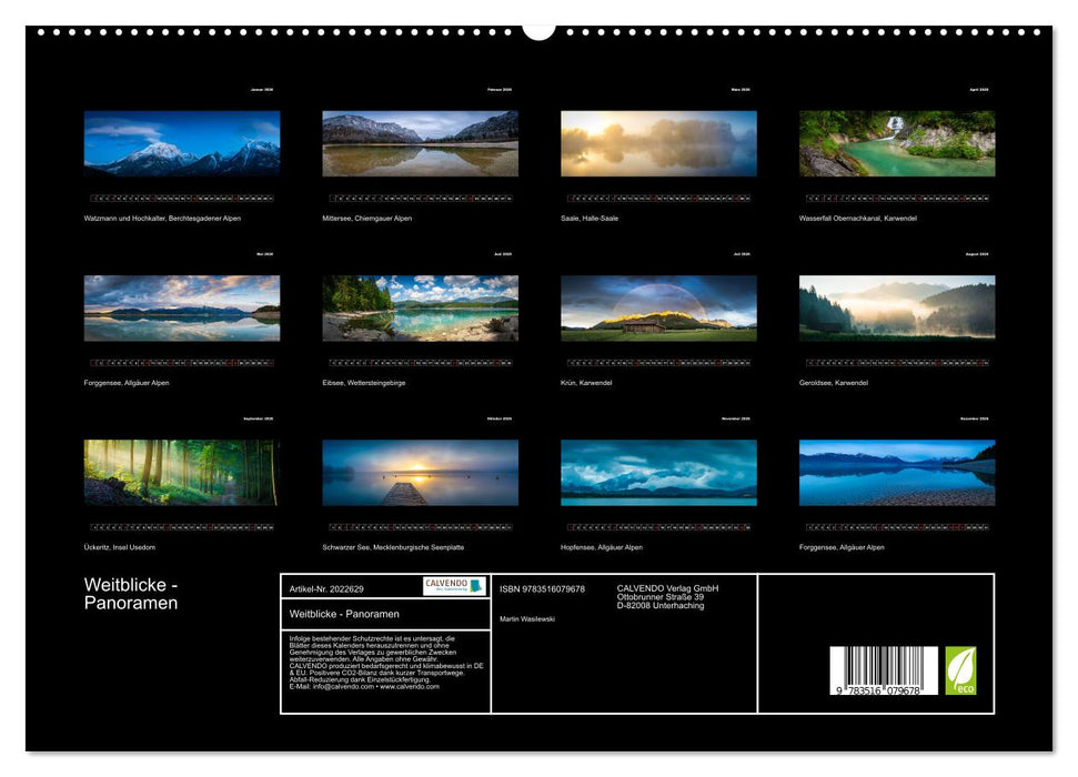 Weitblicke - Panoramen (CALVENDO Premium Wandkalender 2026)