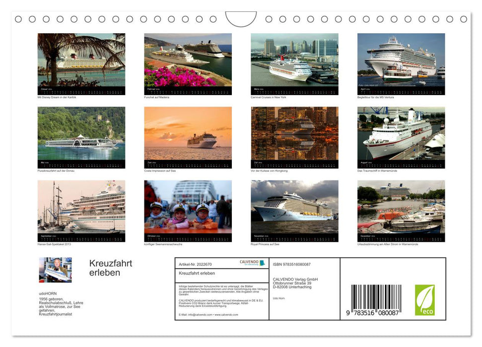 Kreuzfahrt erleben (CALVENDO Wandkalender 2026)