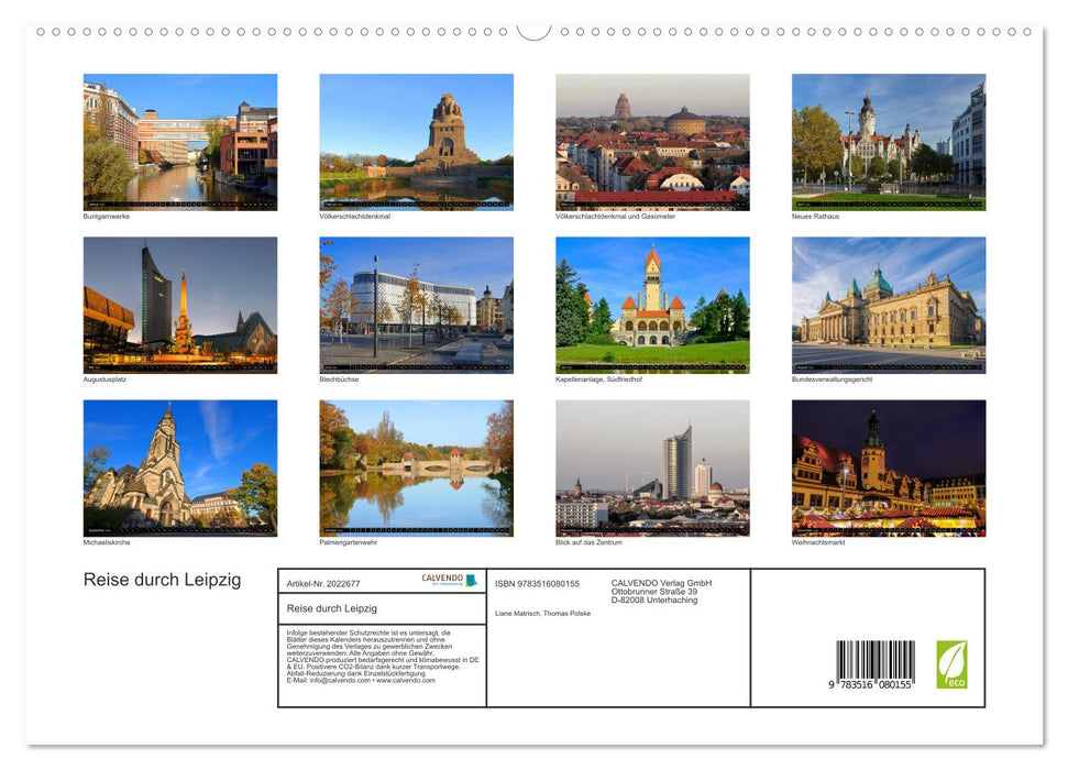 Reise durch Leipzig (CALVENDO Premium Wandkalender 2026)