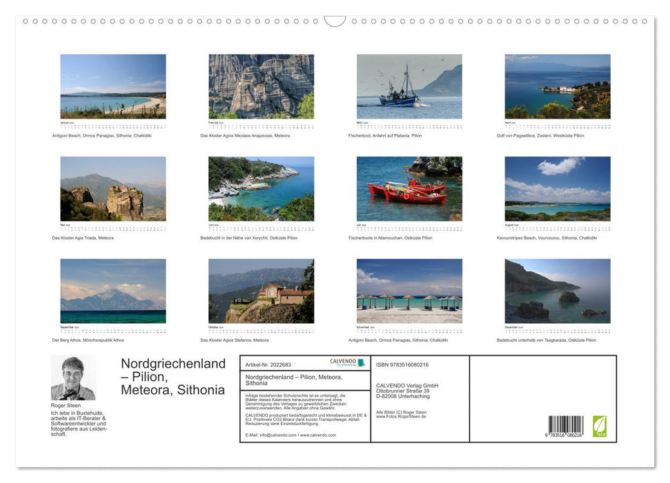 Nordgriechenland – Pilion, Meteora, Sithonia (CALVENDO Wandkalender 2026)