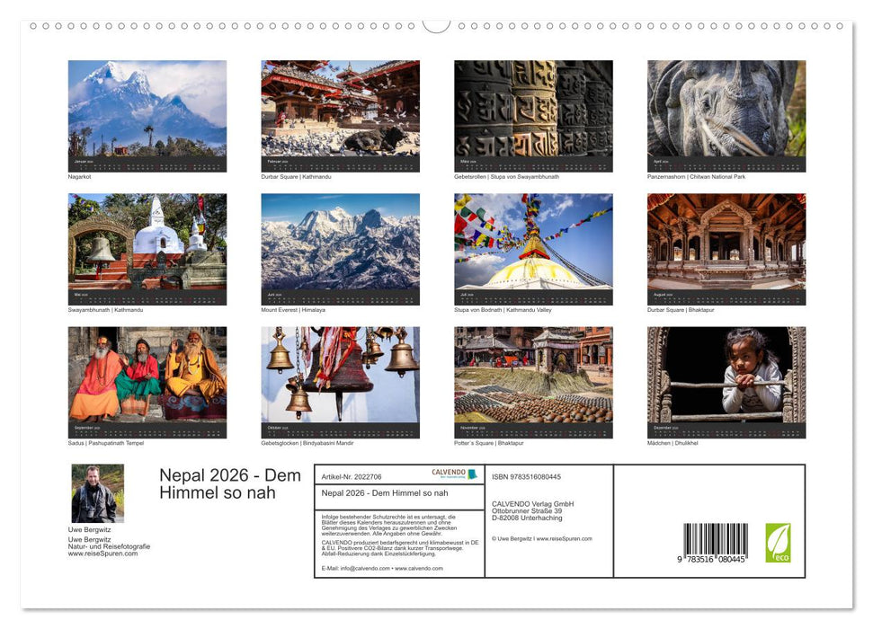 Nepal 2026 - Dem Himmel so nah (CALVENDO Premium Wandkalender 2026)