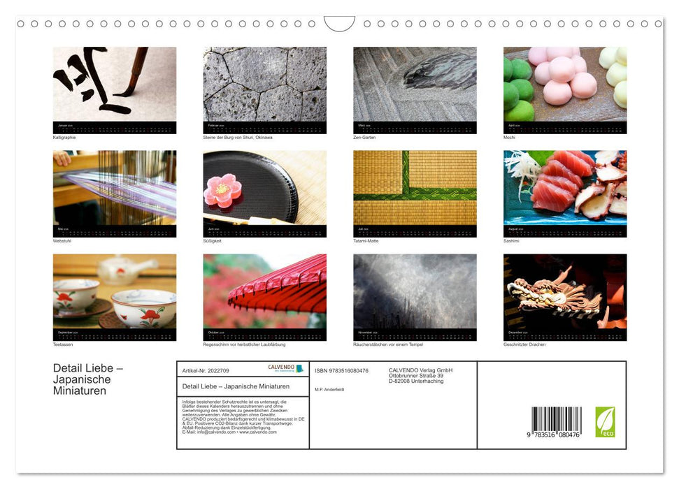 Detail Liebe – Japanische Miniaturen (CALVENDO Wandkalender 2026)