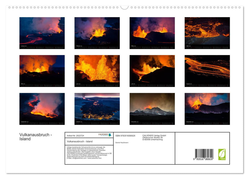 Vulkanausbruch - Island (CALVENDO Premium Wandkalender 2026)