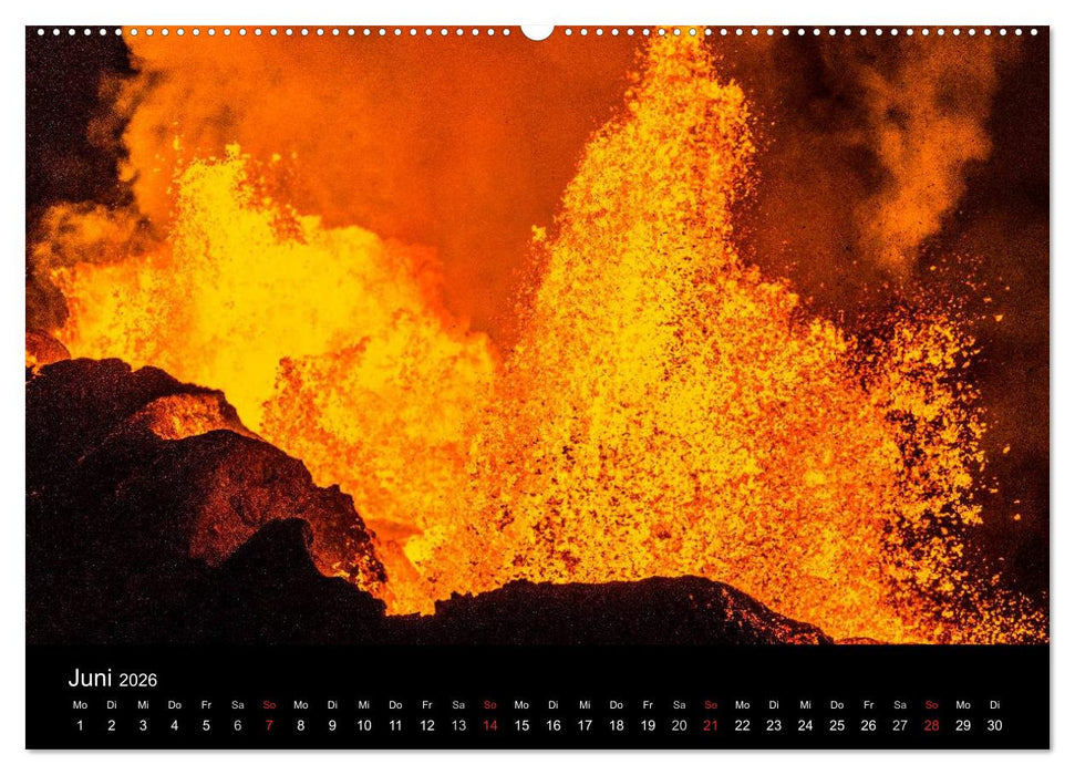 Vulkanausbruch - Island (CALVENDO Premium Wandkalender 2026)