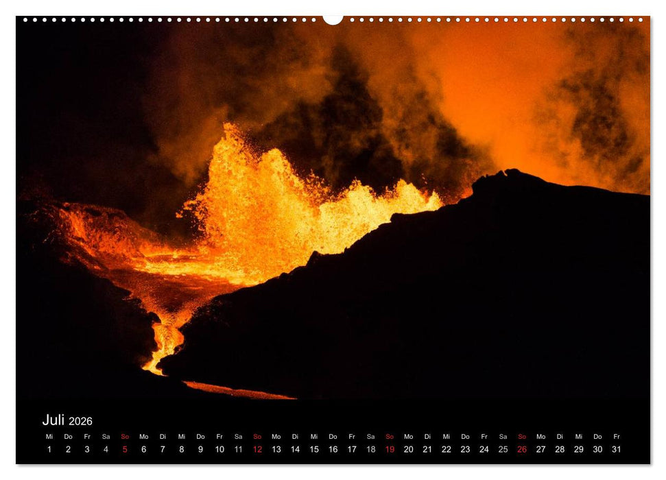 Vulkanausbruch - Island (CALVENDO Premium Wandkalender 2026)