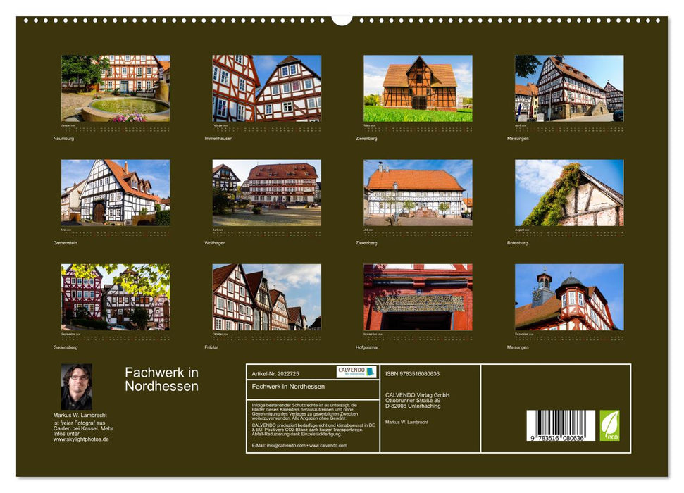 Fachwerk in Nordhessen (CALVENDO Premium Wandkalender 2026)