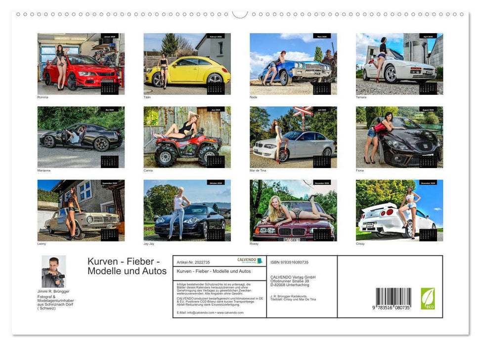 Kurven - Fieber - Modelle und Autos (CALVENDO Premium Wandkalender 2026)