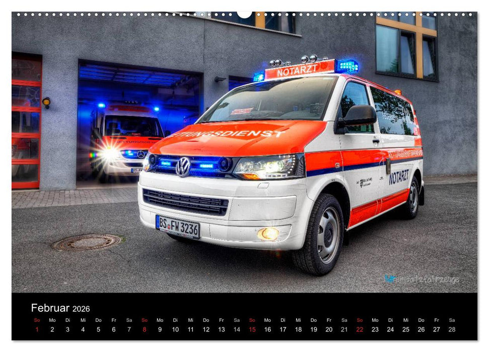 Einsatzfahrzeuge der Feuerwehr (CALVENDO Wandkalender 2026)