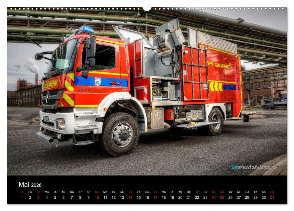 Einsatzfahrzeuge der Feuerwehr (CALVENDO Wandkalender 2026)