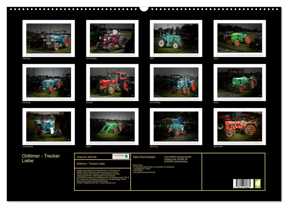 Oldtimer - Trecker Liebe (CALVENDO Wandkalender 2026)