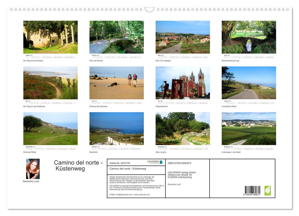 Camino del norte - Küstenweg (CALVENDO Wandkalender 2026)